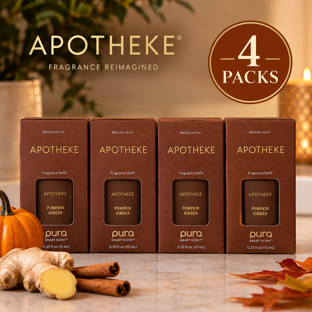 APOTHEKE Pumpkin Ginger Pura Fragrance Refill 0.33 oz 4 Pack NEW
